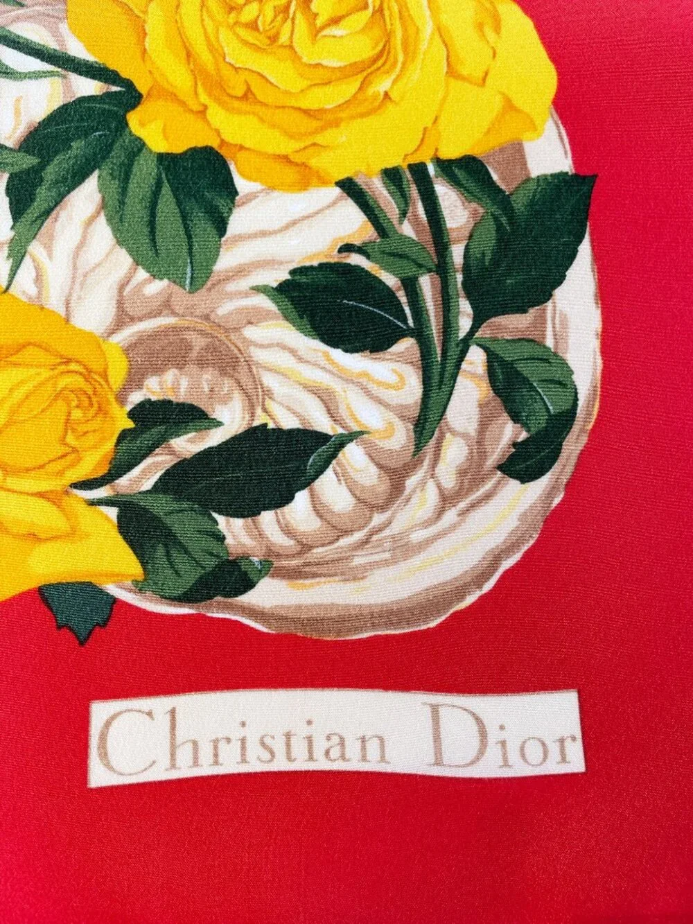 Vintage CHRISTIAN DIOR Silk Floral Scarf